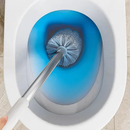 Flexible Toilet Brush with Wall Mount Holder for Modern Bathroom Storage