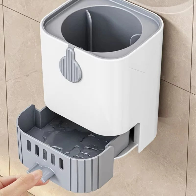 Flexible Toilet Brush with Wall Mount Holder for Modern Bathroom Storage
