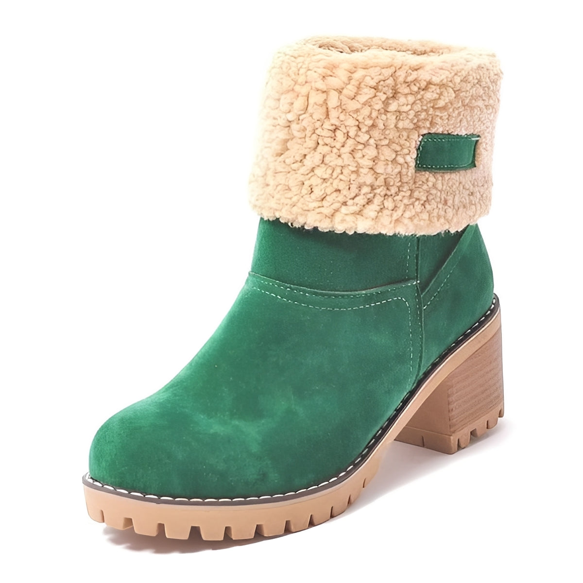 Women's Winter Snow Boots with Block Heel Design
