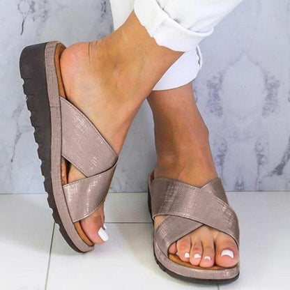 Women's Open-Toe Platform Sandals with Stacked Mid-Height Heel