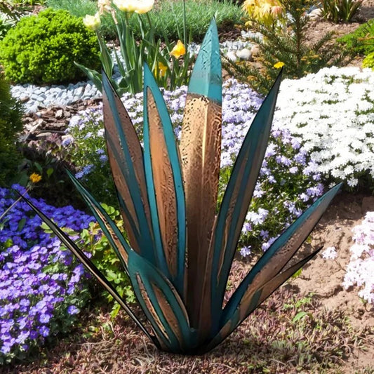 Metal Agave Americana Style Garden Decor for Indoor or Outdoor Display