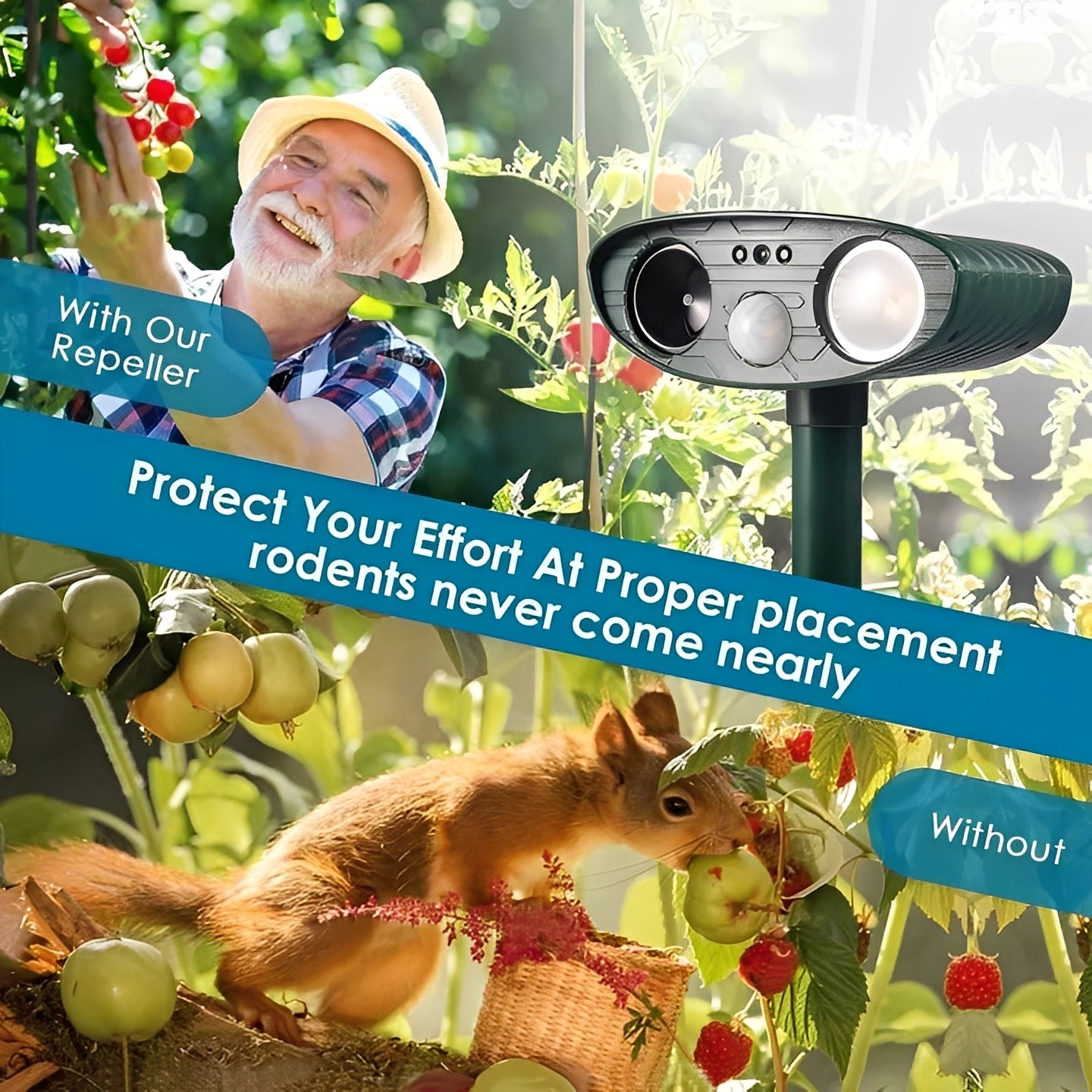 Solar-Powered Ultrasonic Pest Device, Set of 4