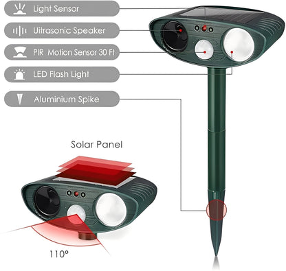 Solar-Powered Ultrasonic Pest Device, Set of 4