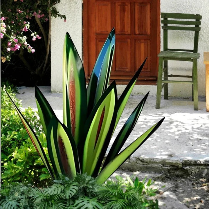 Metal Agave Americana Style Garden Decor for Indoor or Outdoor Display