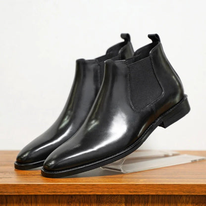 Men's Almond Toe Chelsea Boots with Elastic Sides
