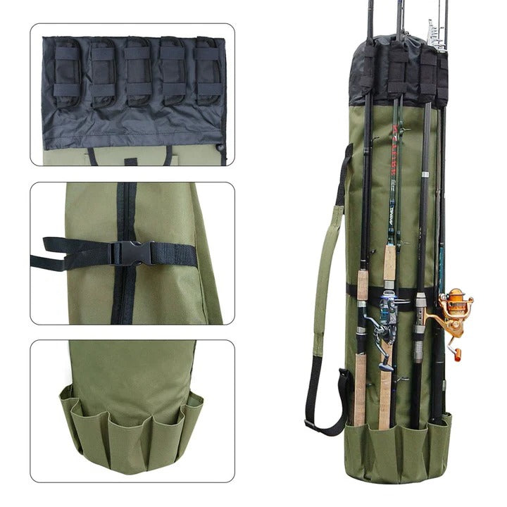 Shoulder Strap Portable Fishing Rod and Tackle Bag Organizer