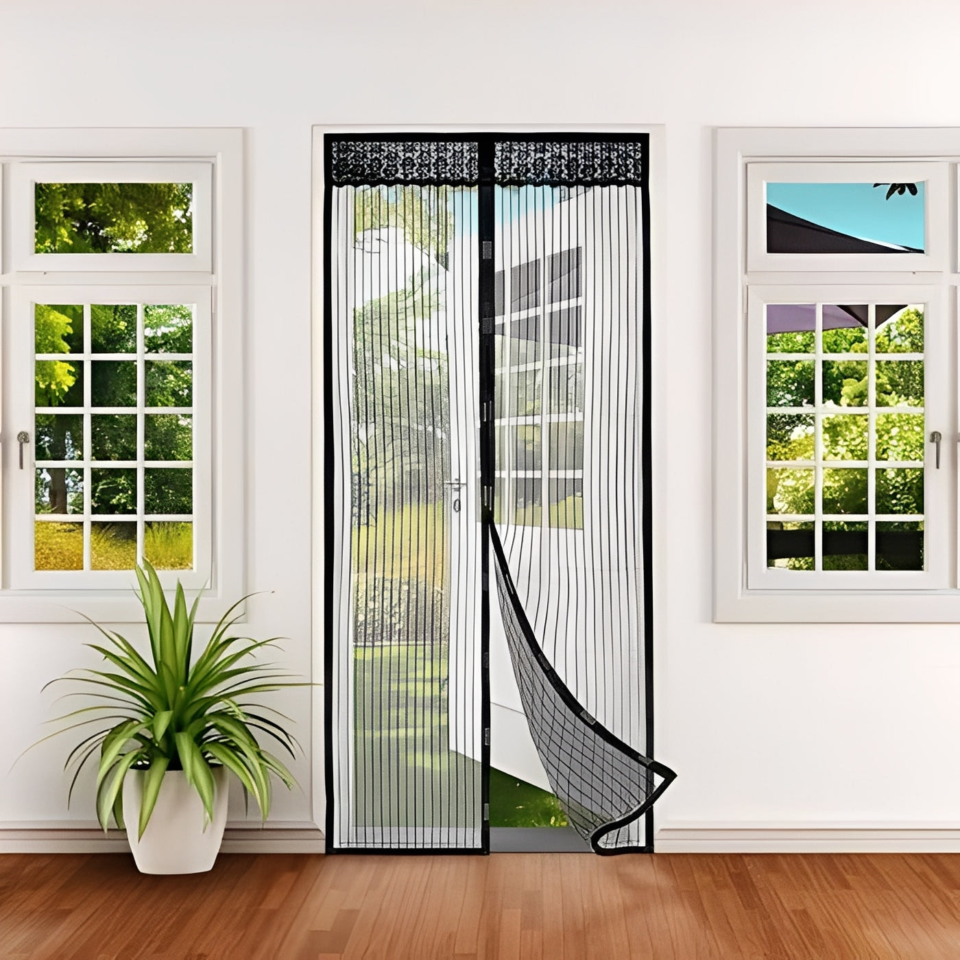 Mesh Door Screen with Magnetic Closure