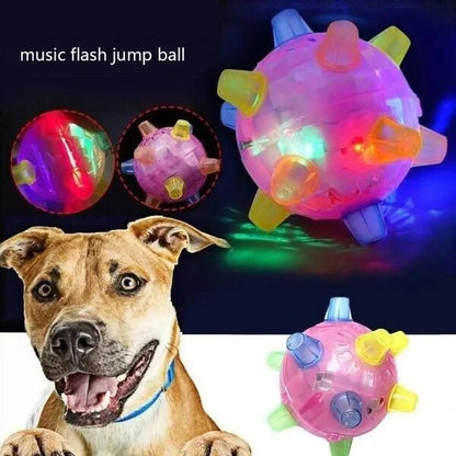LED Jumping Ball for Dogs, Interactive Bouncing Light-Up Toy