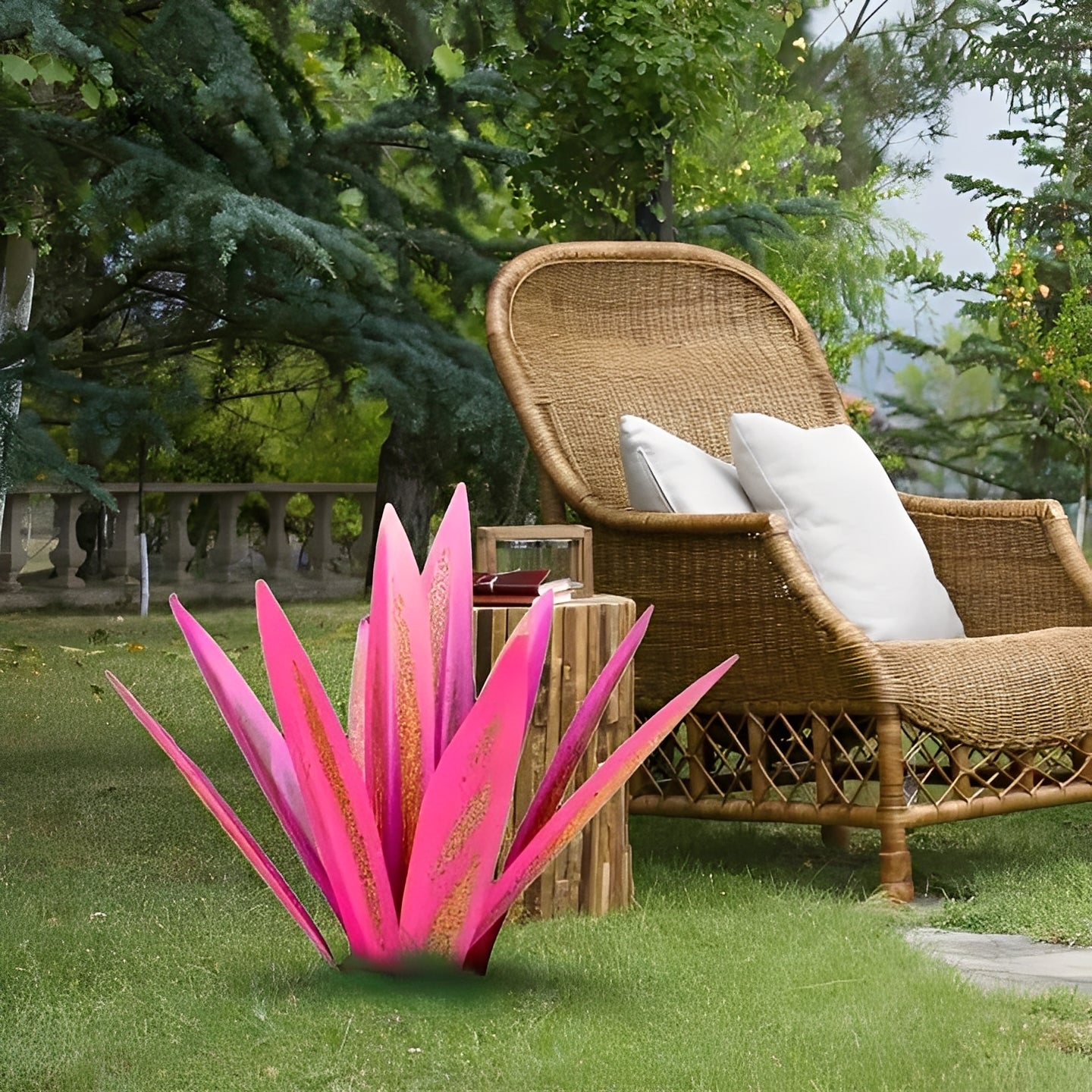 Metal Agave Americana Style Garden Decor for Indoor or Outdoor Display