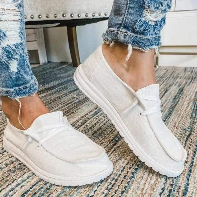 Women's Stretch Canvas Loafers with Wide Fit and Cushioned Insole