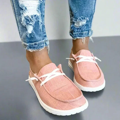 Women's Stretch Canvas Loafers with Wide Fit and Cushioned Insole
