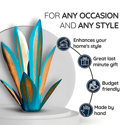 Metal Agave Americana Style Garden Decor for Indoor or Outdoor Display