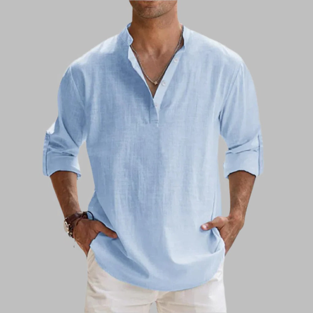Lightweight Men's Linen Casual Shirt for Summer Wear