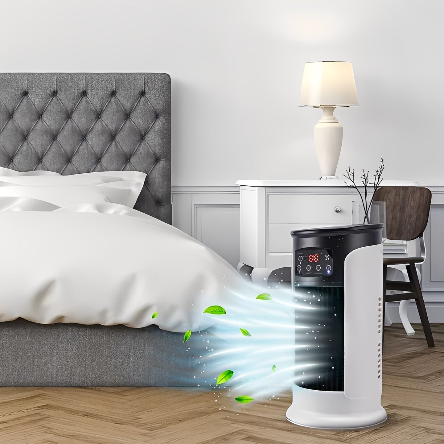 Portable Evaporative Air Cooler with Water Tank and Timer