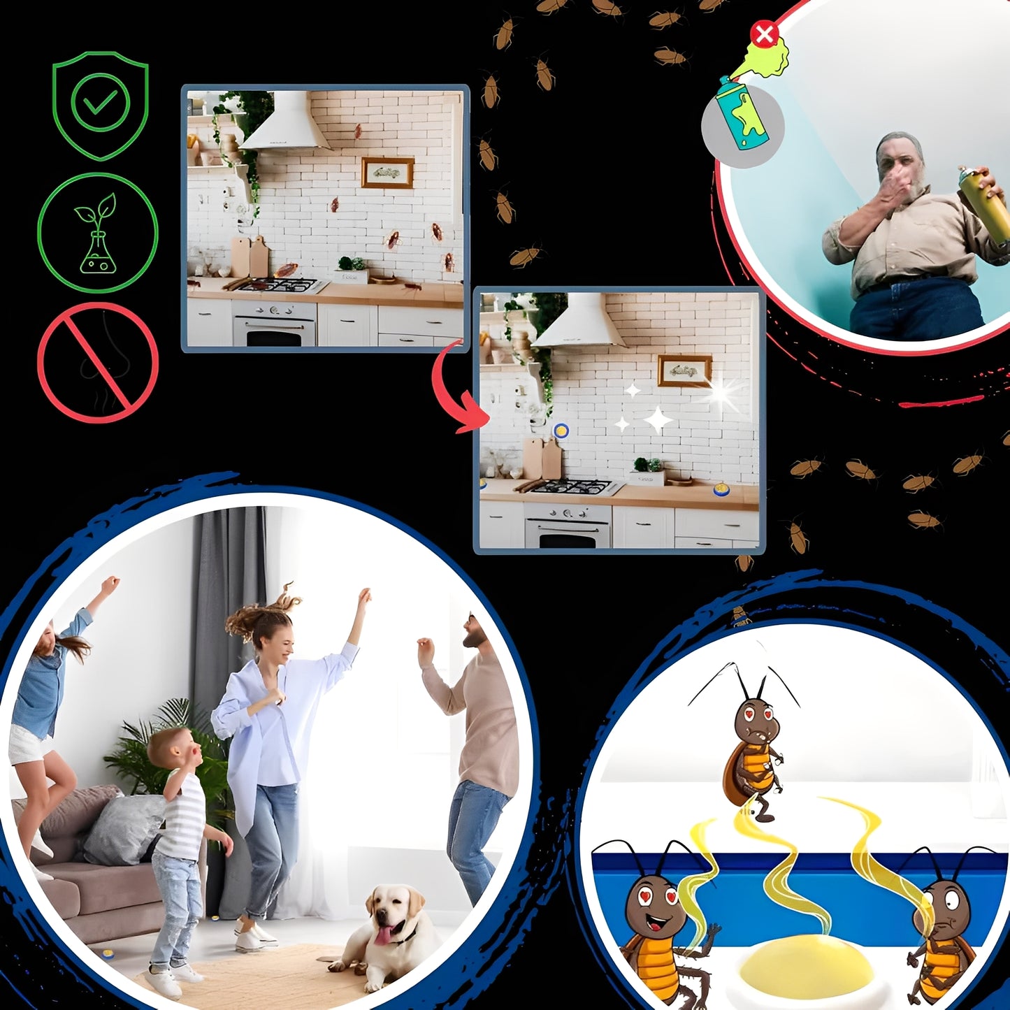 Indoor Cockroach Trap Station with Enclosed Gel Bait