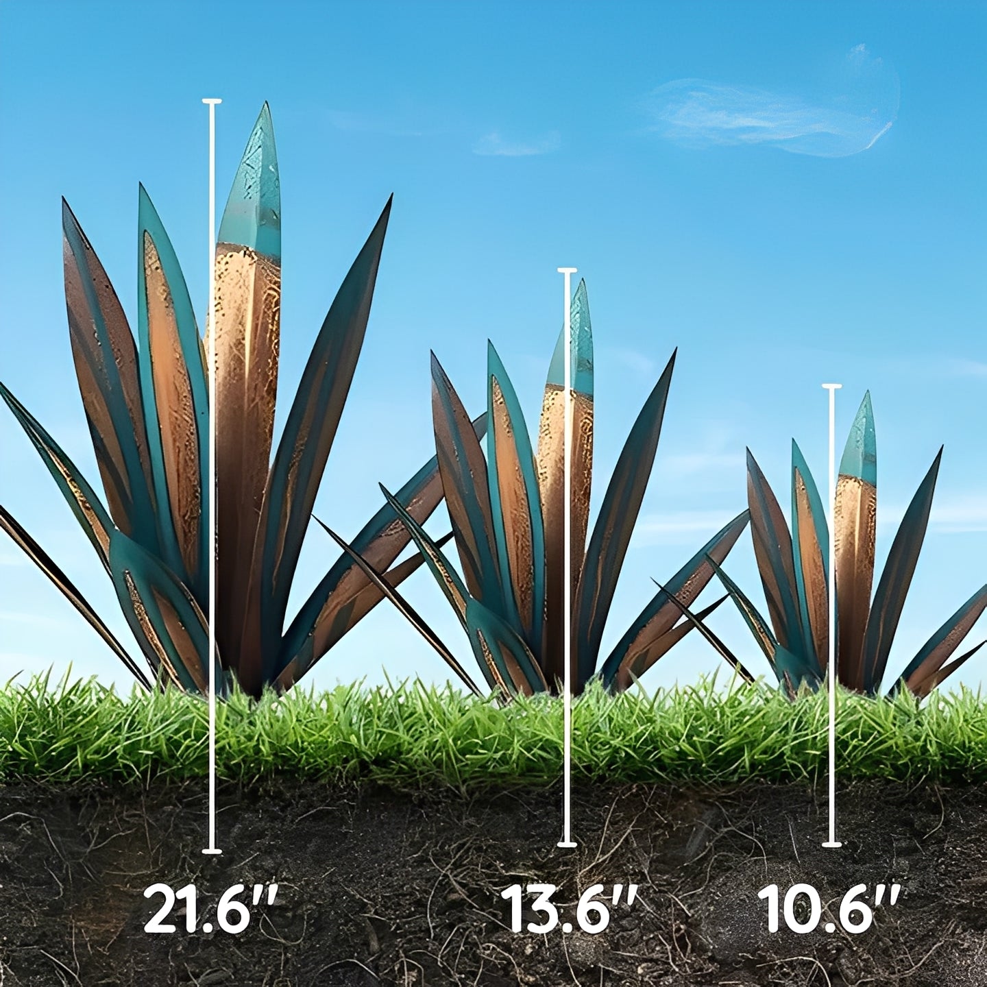 Metal Agave Americana Style Garden Decor for Indoor or Outdoor Display