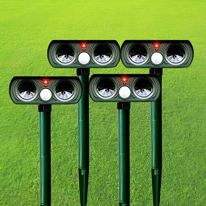 Solar Powered Ultrasonic Pest Deterrent with Motion Sensor