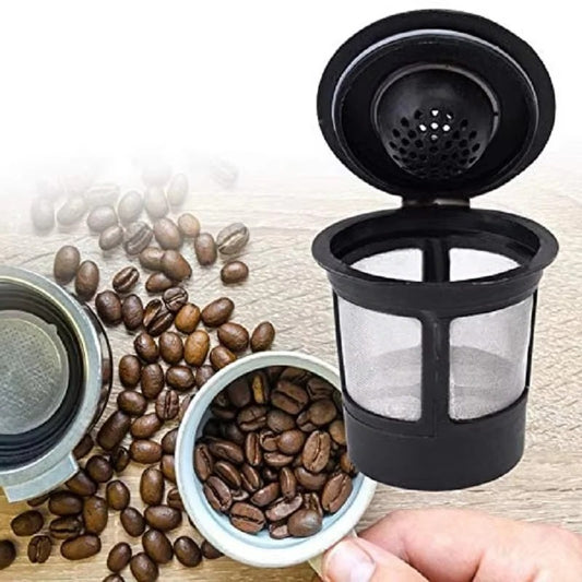 Stainless Steel Reusable Coffee Capsules, 3-Pack with Spoon