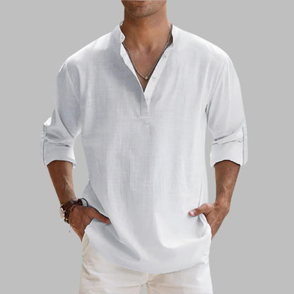 Lightweight Men's Linen Casual Shirt for Summer Wear
