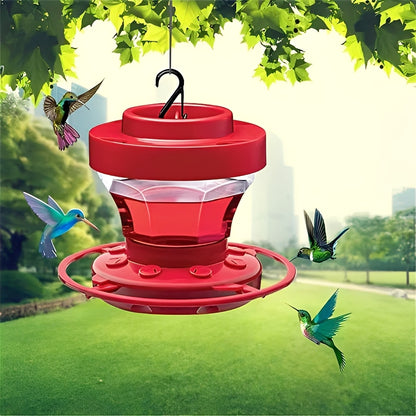 Hanging Red Water Feeder with Perches and Ant Moat