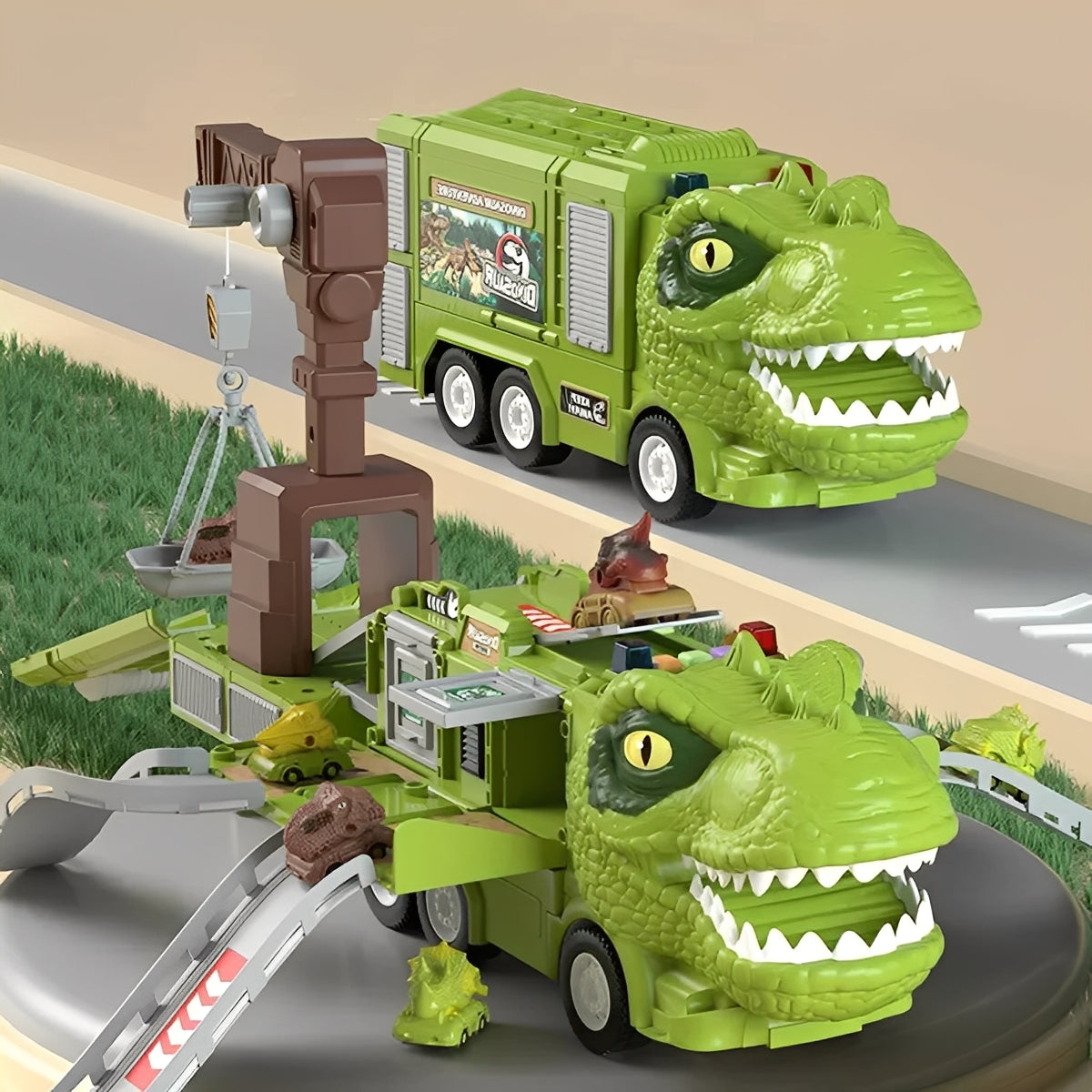 2-in-1 Dual Dinosaur Truck Toy