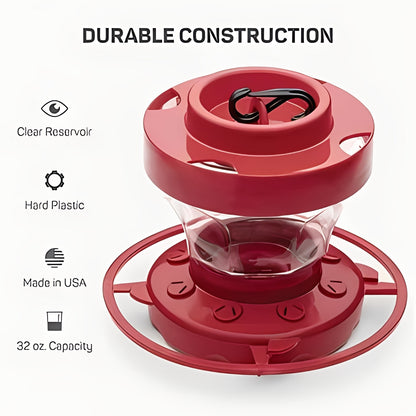 Hanging Red Water Feeder with Perches and Ant Moat