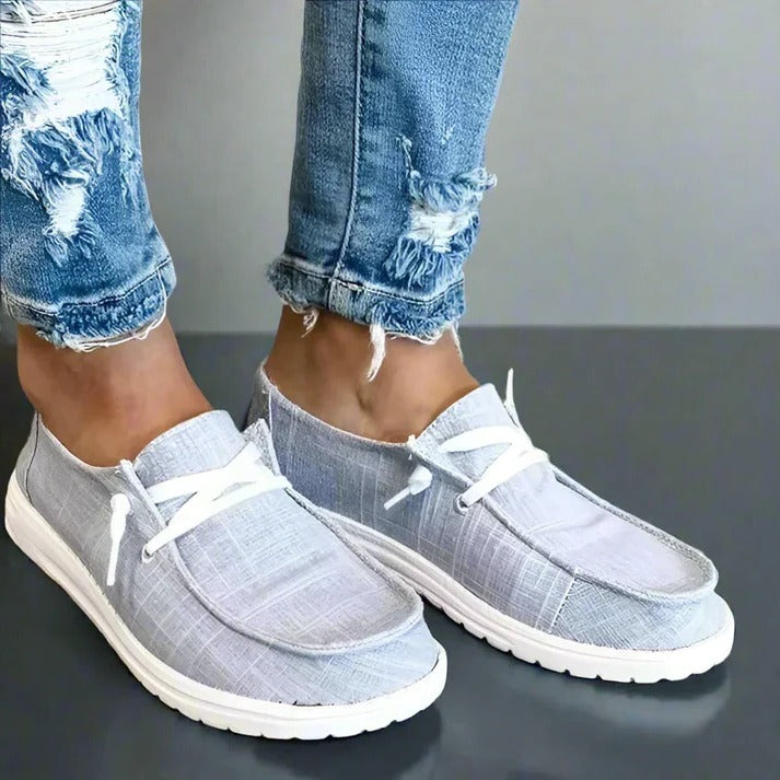 Women's Stretch Canvas Loafers with Wide Fit and Cushioned Insole