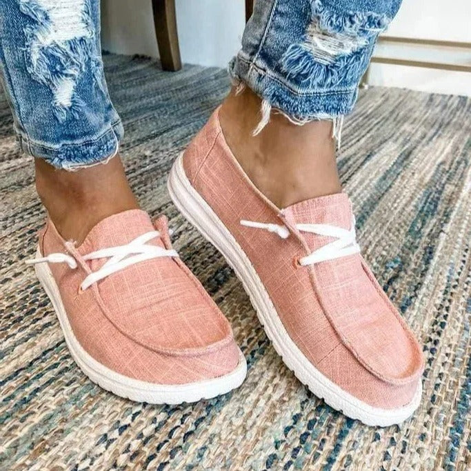 Women's Stretch Canvas Loafers with Wide Fit and Cushioned Insole