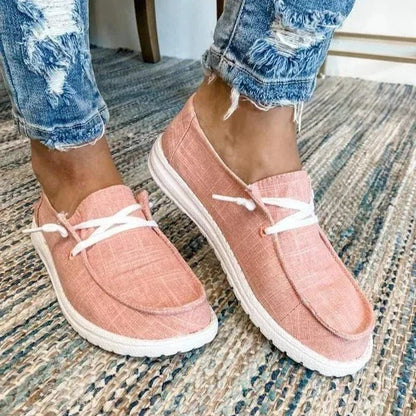 Women's Stretch Canvas Loafers with Wide Fit and Cushioned Insole