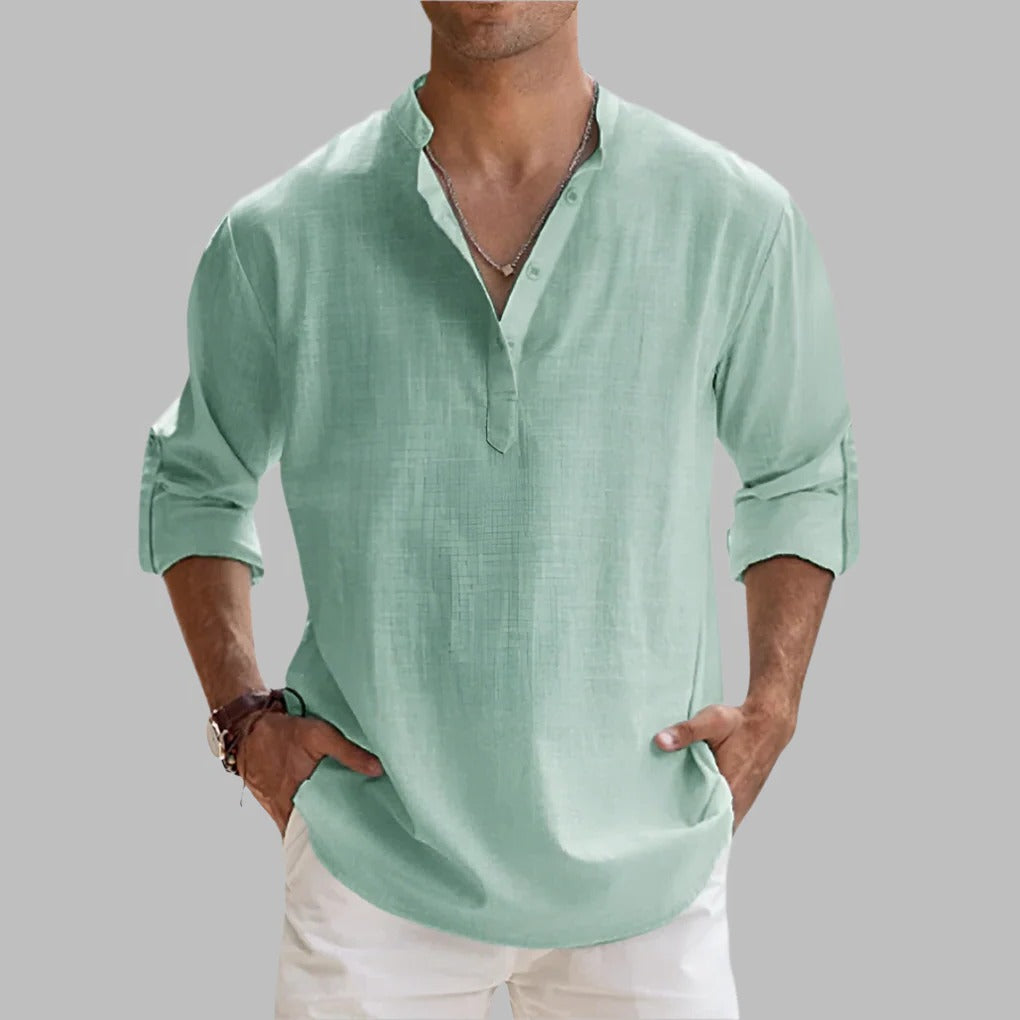 Lightweight Men's Linen Casual Shirt for Summer Wear