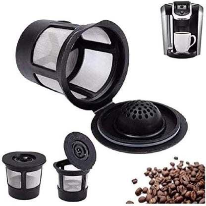 Stainless Steel Reusable Coffee Capsules, 3-Pack with Spoon