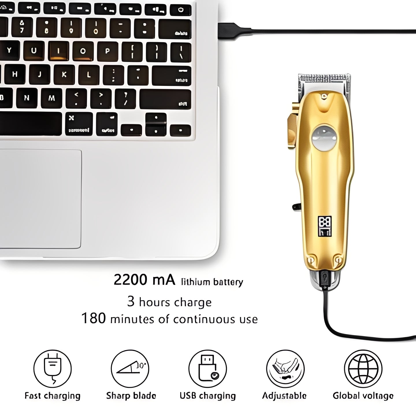 Cordless Hair Cutting Set with Adjustable Clipper and Outliner