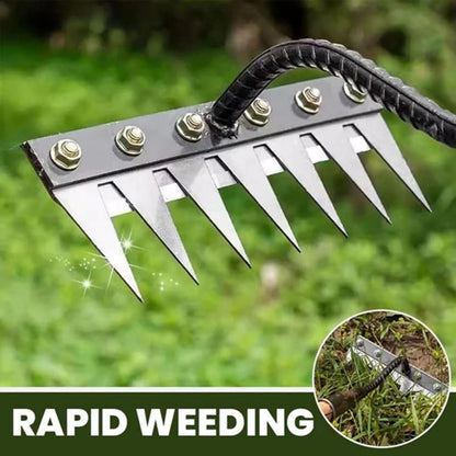 Durable Iron Weeding Rake for Lawn and Garden Maintenance