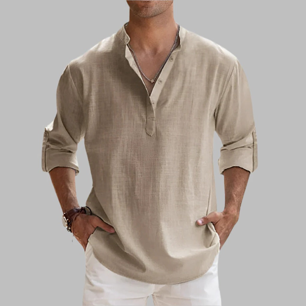 Lightweight Men's Linen Casual Shirt for Summer Wear