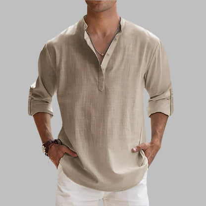 Lightweight Men's Linen Casual Shirt for Summer Wear