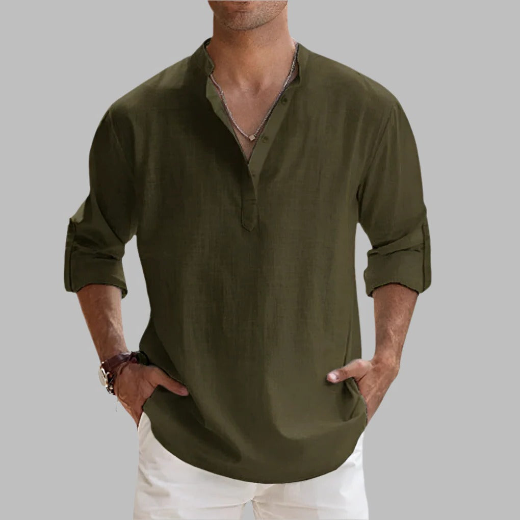 Lightweight Men's Linen Casual Shirt for Summer Wear