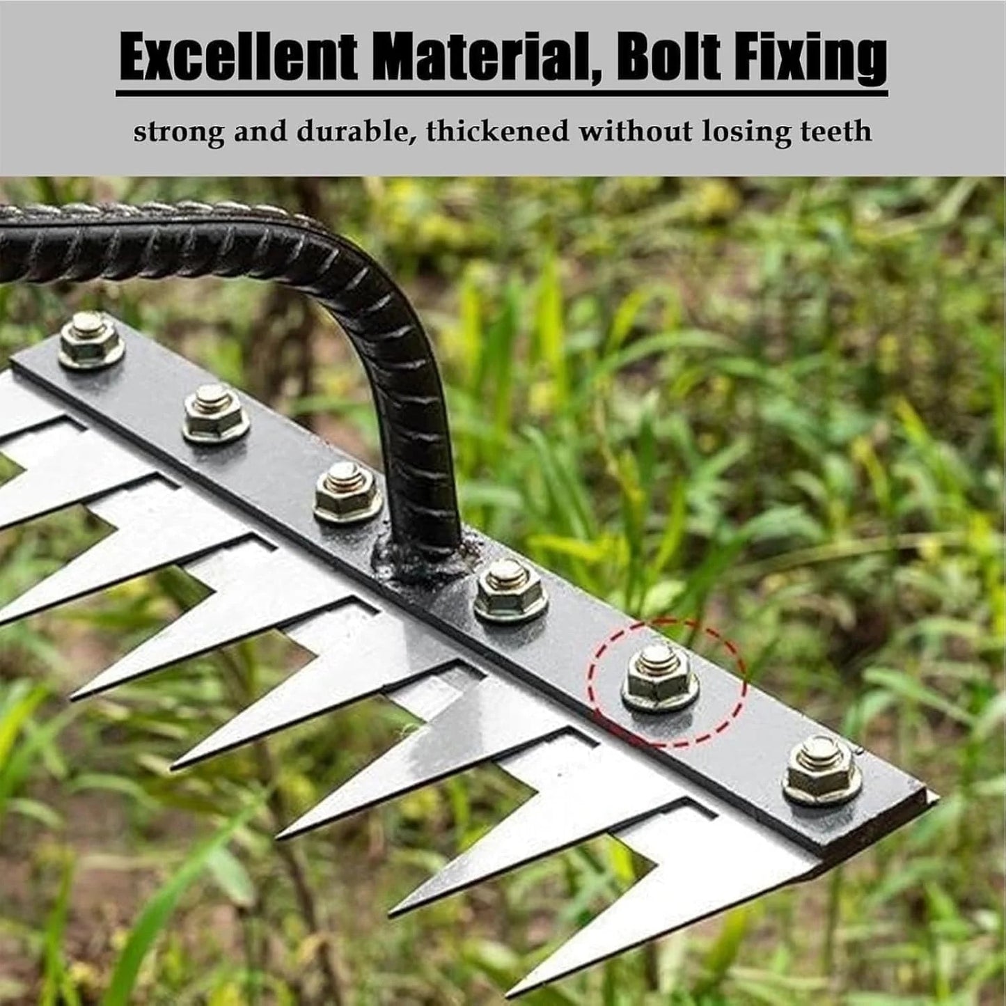 Durable Iron Weeding Rake for Lawn and Garden Maintenance