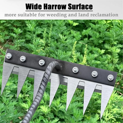 Durable Iron Weeding Rake for Lawn and Garden Maintenance
