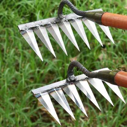 Durable Iron Weeding Rake for Lawn and Garden Maintenance