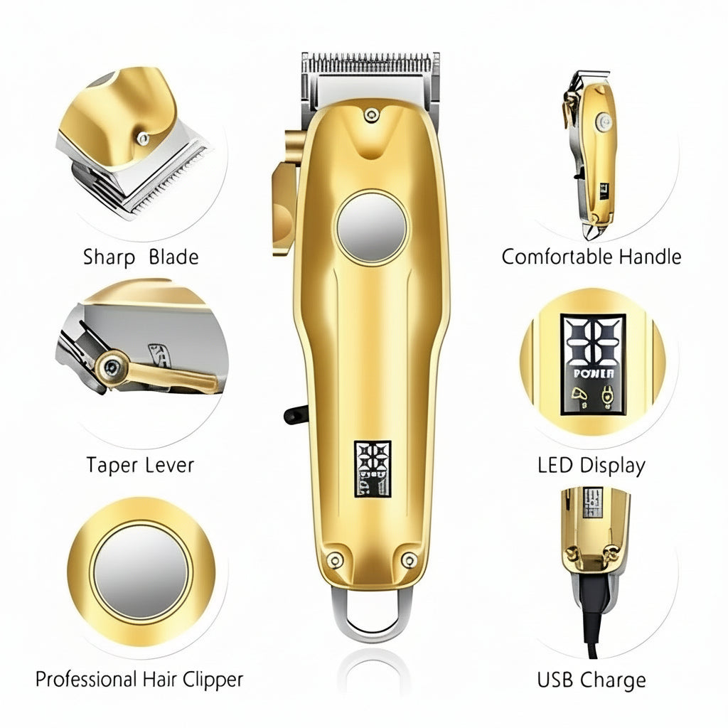 Cordless Hair Cutting Set with Adjustable Clipper and Outliner