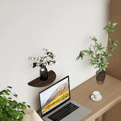 Wall Mounted Half Round Wooden Shelf for Decorative Display