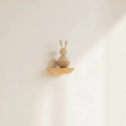 Wall Mounted Half Round Wooden Shelf for Decorative Display