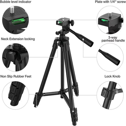 Portable Camera Tripod Stand Bluetooth Remote for Smartphones and DSLRs