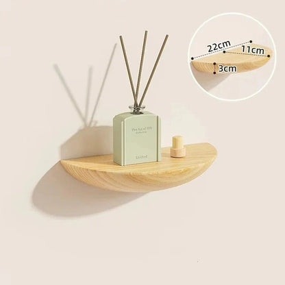 Wall Mounted Half Round Wooden Shelf for Decorative Display