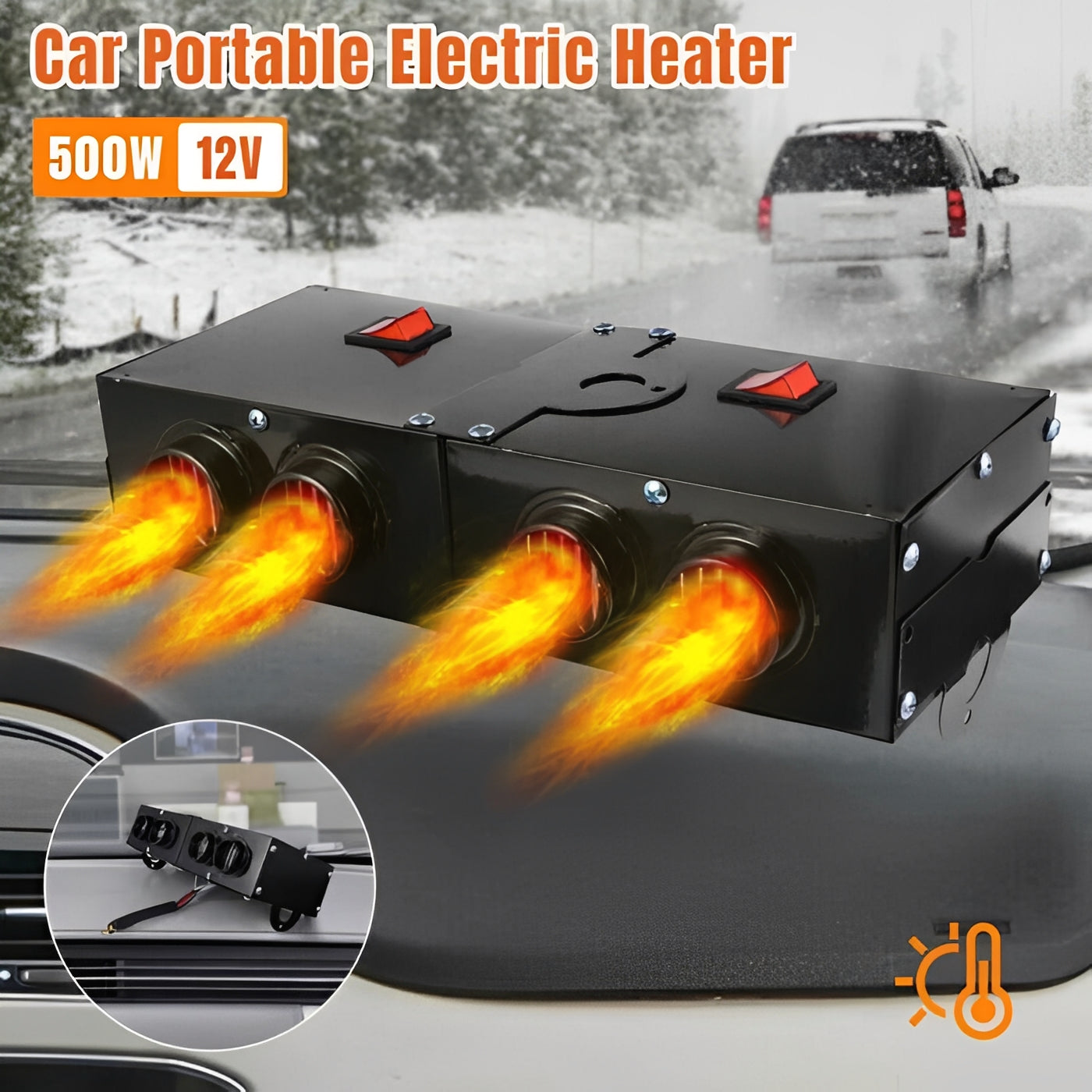 Electric Car Heater with 500W Power Output