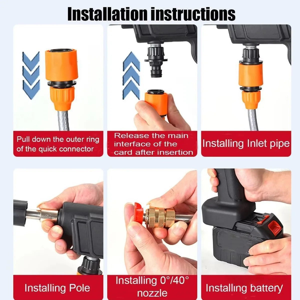 Cordless Car Washing High-pressure Water Nozzle
