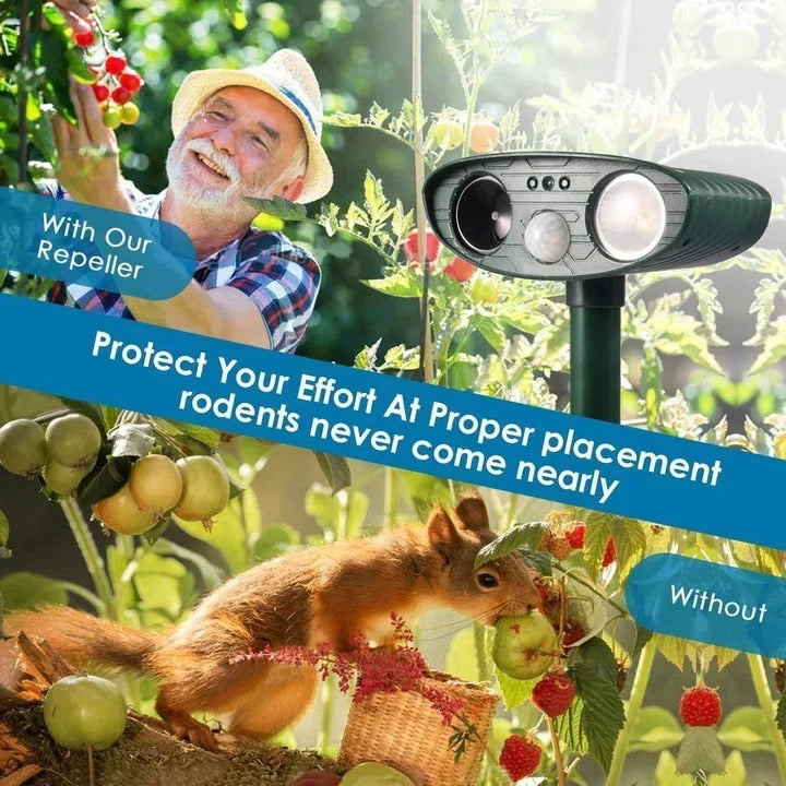 Solar Ultrasonic Pest Deterrent Device with Motion Sensor