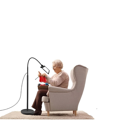 Adjustable Floor Magnifier with Full Page Lens and Built In LEDs