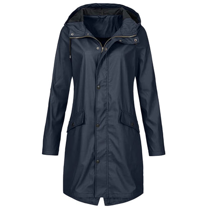Women's Waterproof Hooded Rain Jacket with Lightweight Construction