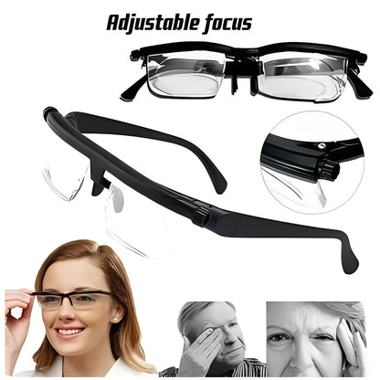 Adjustable Lens Glasses with Dial Based Focus Adjustment